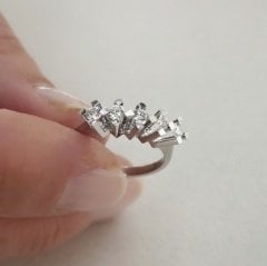 0.75 Karat F SI Pırlanta Beştaş Yüzük