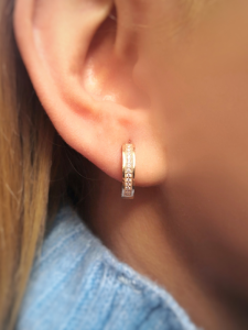 Rose Beyaz Halka Küpe