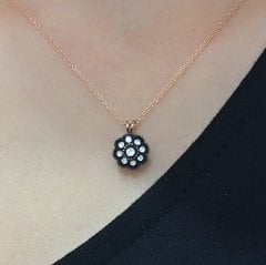 0.10 Karat Elmas Gül Kolye