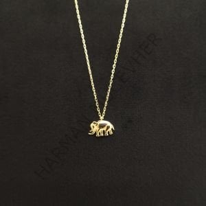 Altın Minimal Fil Kolye