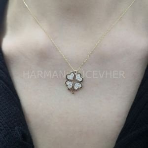 Altın Yonca Kolye