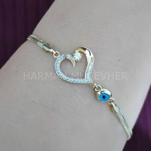 Altın Kalp Gözü Bileklik