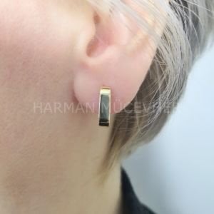 Altın Geome Kare Küpe