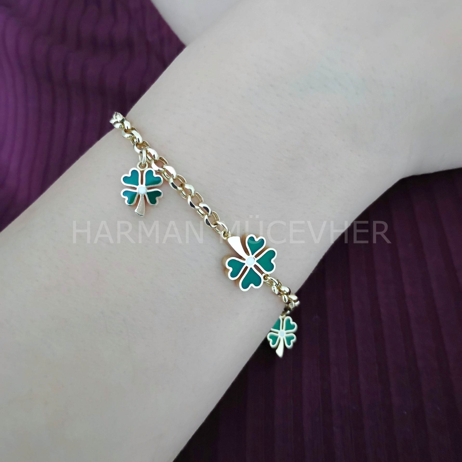 Altın Yonca Bileklik