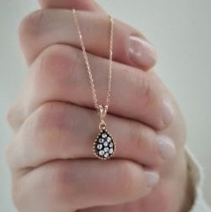 0.11 Karat Elmas Damla Kolye