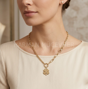 Altın Balance Clover Kolye