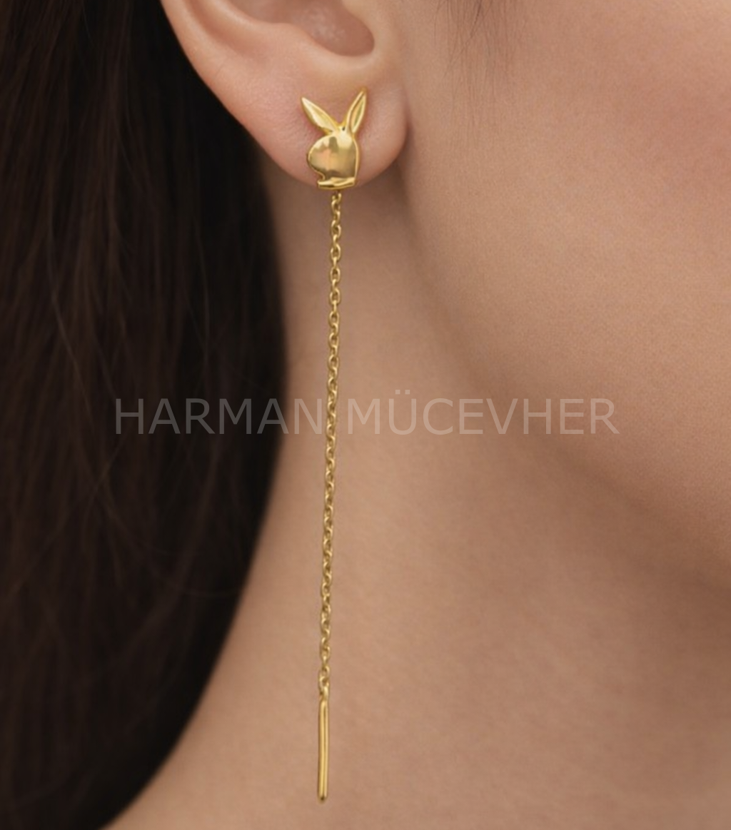 Altın Midnight Drop Küpe