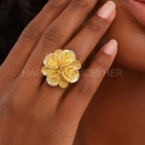 Altın Filigree Flower Yüzük