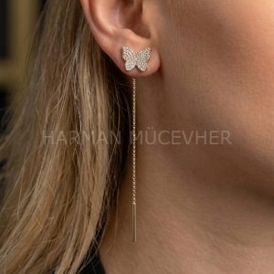 Altın Butterfly Küpe