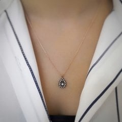 0.12 Karat Elmas Damla Kolye