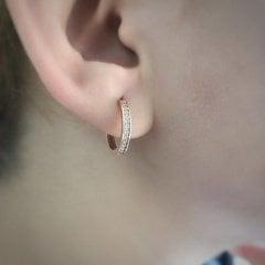 Rosegold Halka Altın Küpe